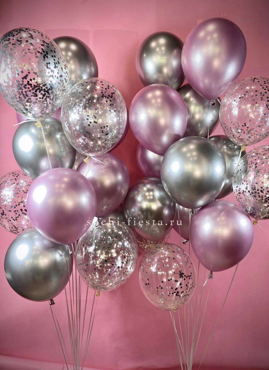 Фонтан шаров "Silver pink" с доставкой в Нижнем Новгороде