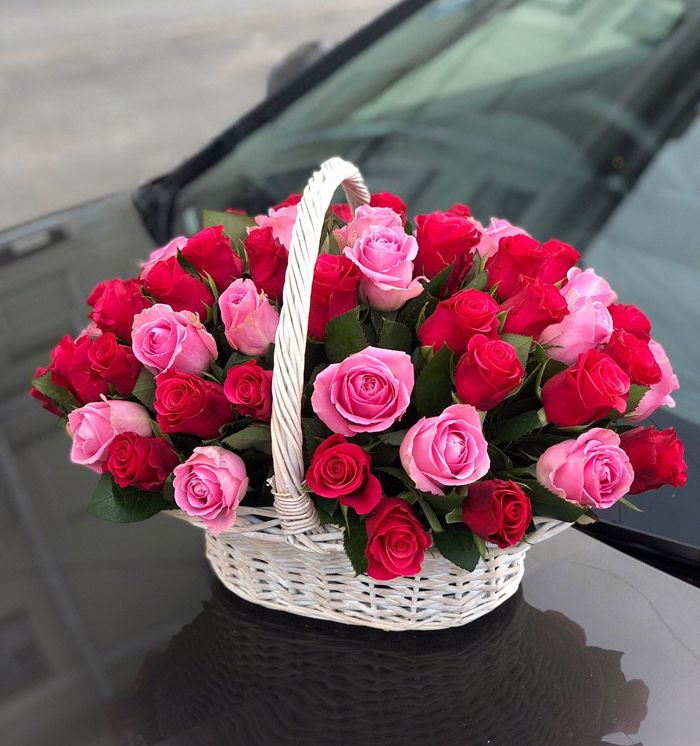 Корзина с розами L в Нижнем Новгороде