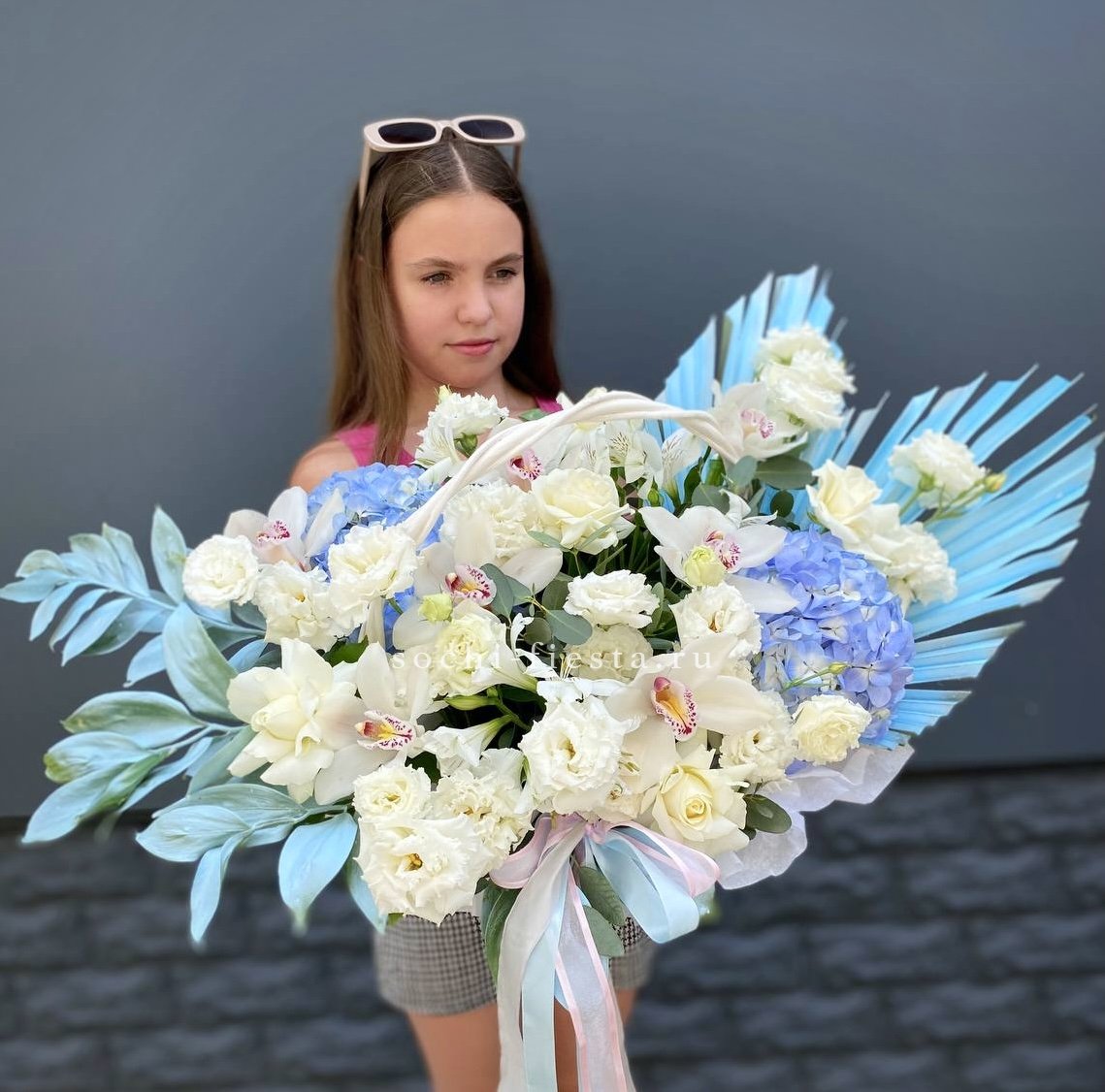 Цветочная корзина Blue Wings в Нижнем Новгороде