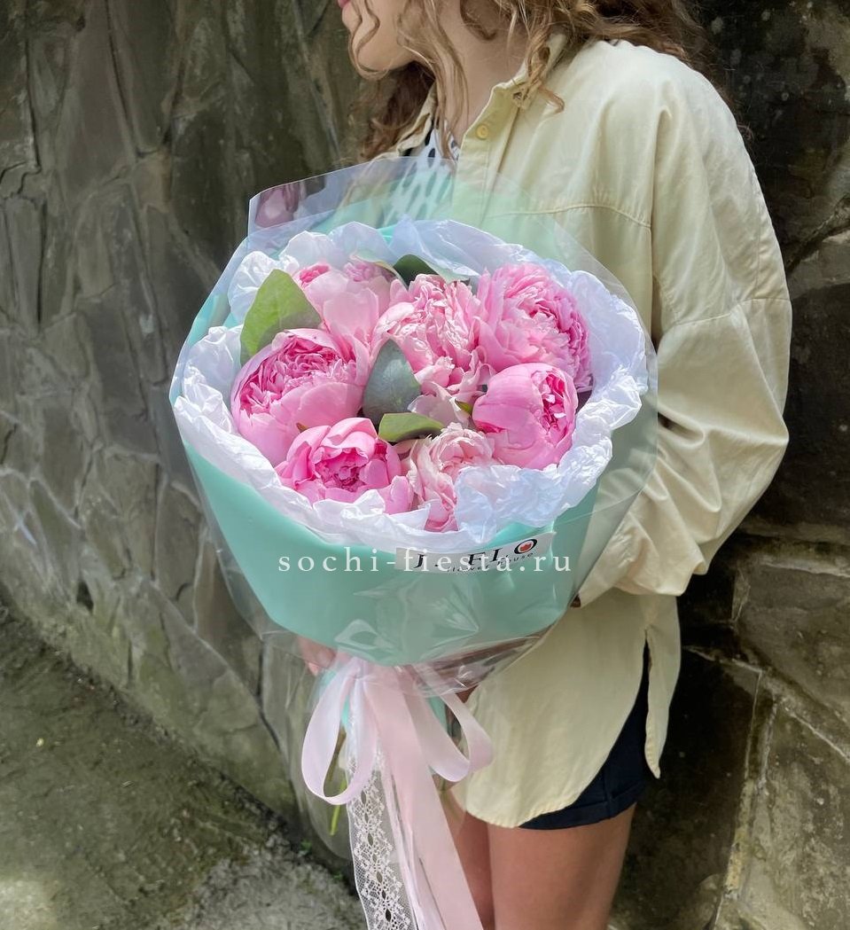 7 зефирных пионов в фоамиране в Нижнем Новгороде