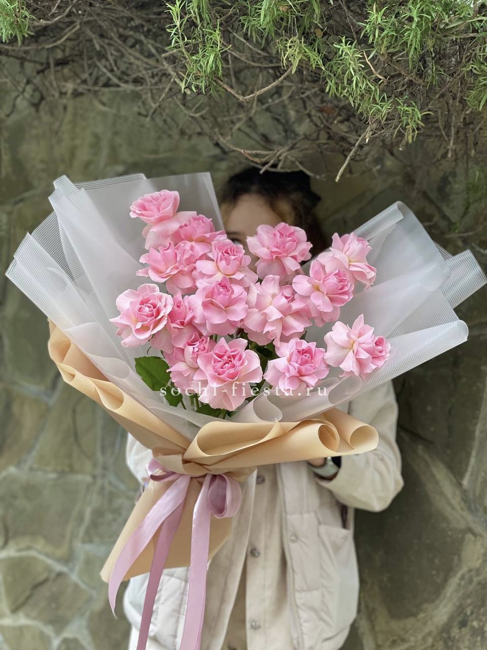 Букет из 15 французских роз Pink Dream в Нижнем Новгороде