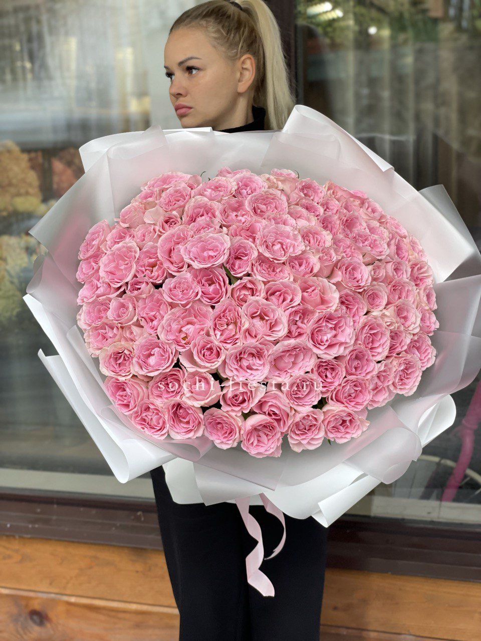 101 нежно-розовая роза в Нижнем Новгороде