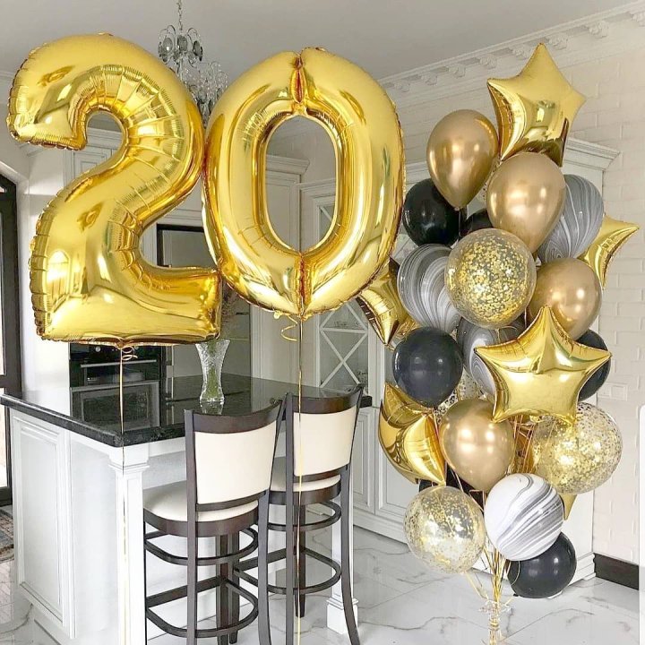 Фольгированный шар Золотая Цифра в Сириусе