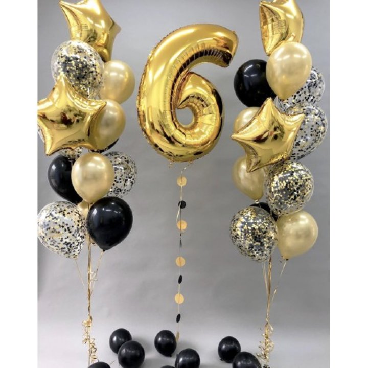 Цифра с фонтанами шаров  в Нижнем Новгороде