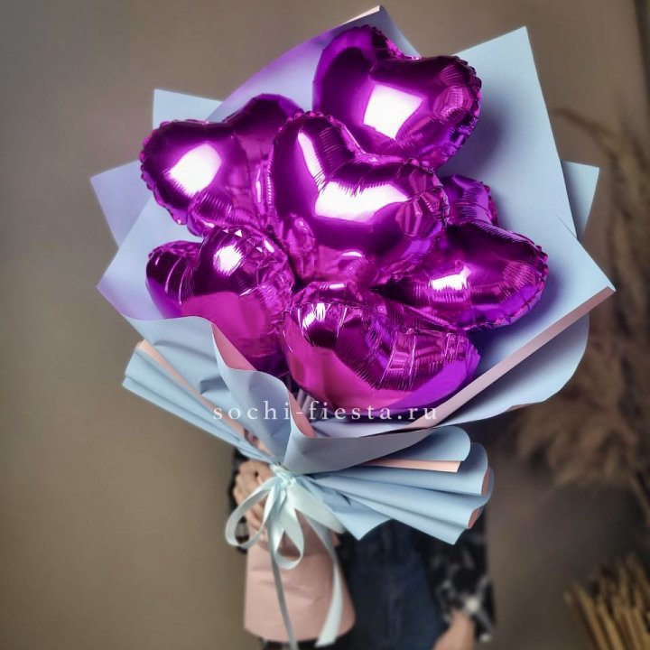Букет из шаров сердец  в Сириусе