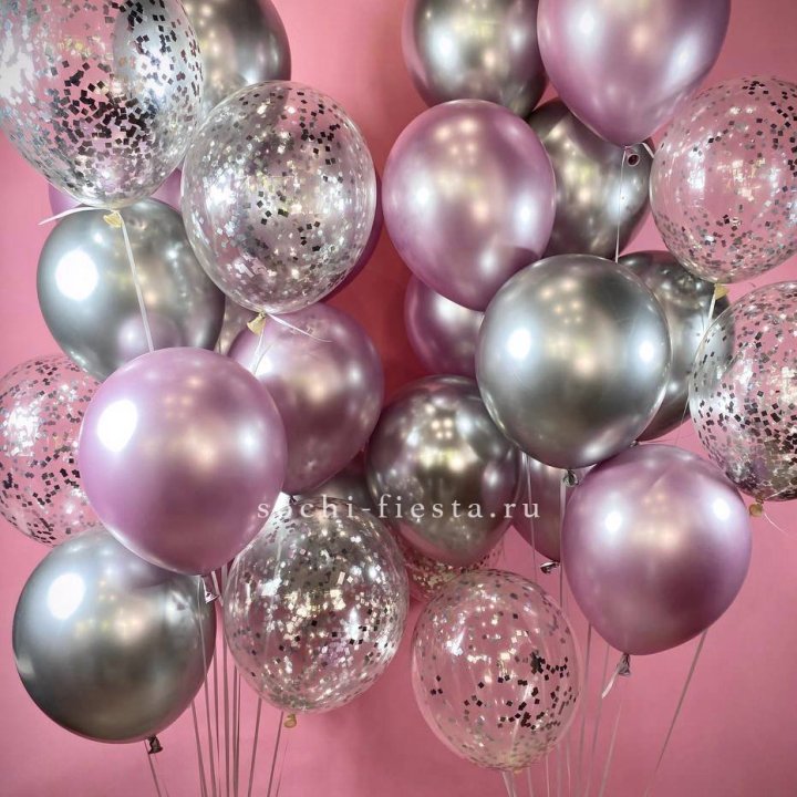Фонтан шаров "Сильвер пинк" с доставкой в Нижнем Новгороде