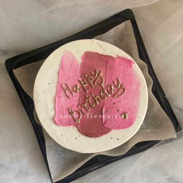 Бенто-торт "С днём рождения" пастель с доставкой в Сириусе