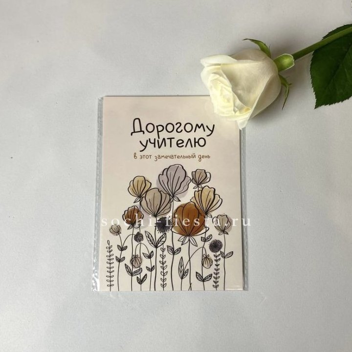 Открытка к букету "Дорогому учителю" в Нижнем Новгороде