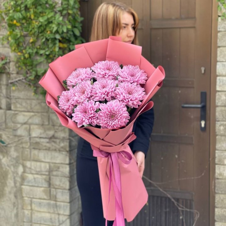 Букет хризантем розовый в Сириусе