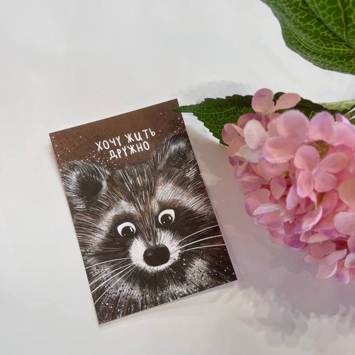 Открытка к букету "Енотик" в Нижнем Новгороде