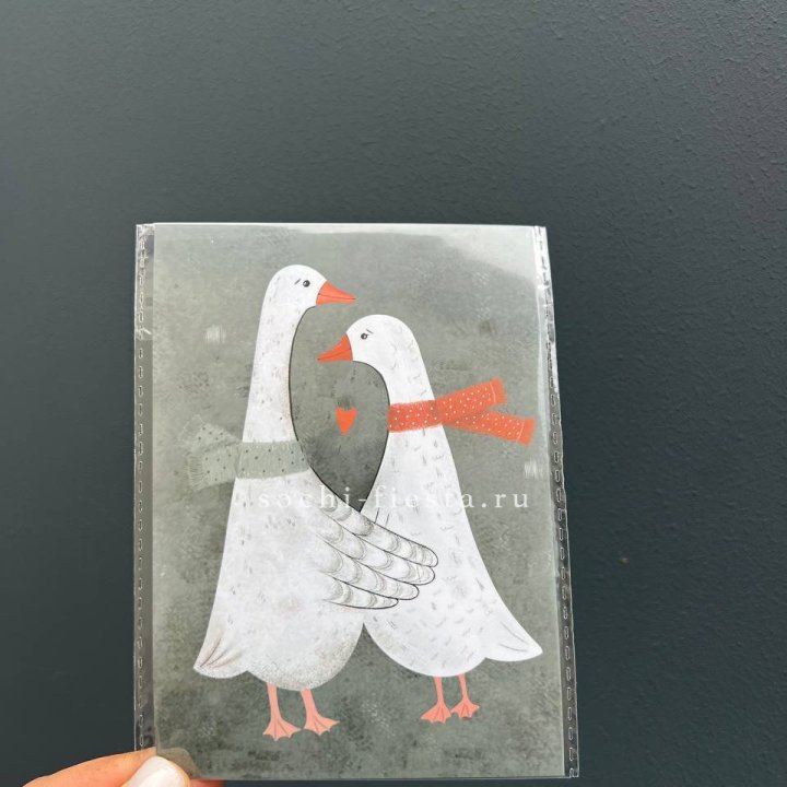 Открытка к букету "Гуси” в Сириусе