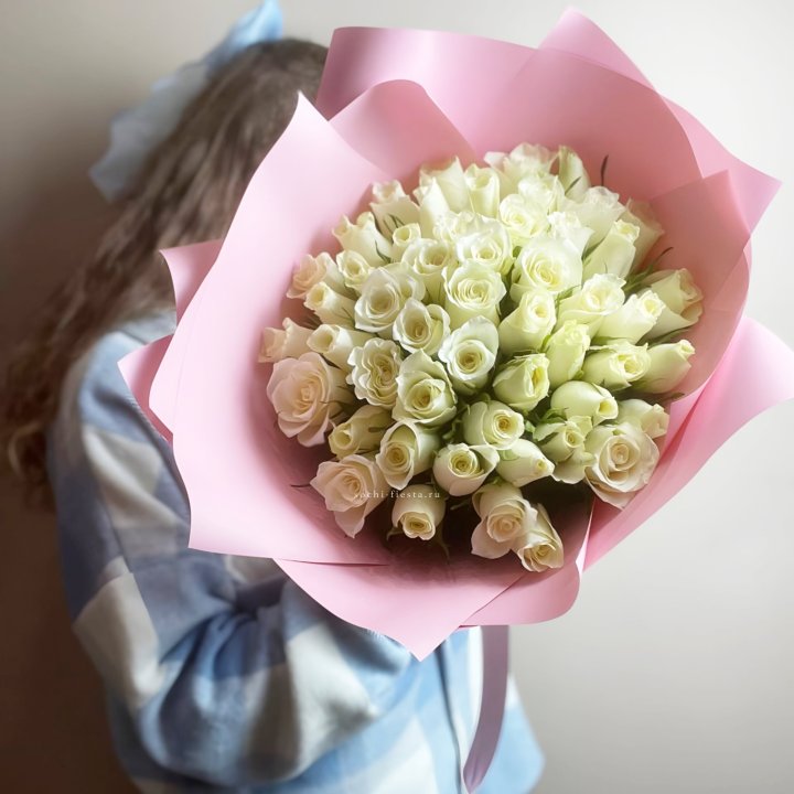 Букет из 51 белой розы (Кения) в Нижнем Новгороде