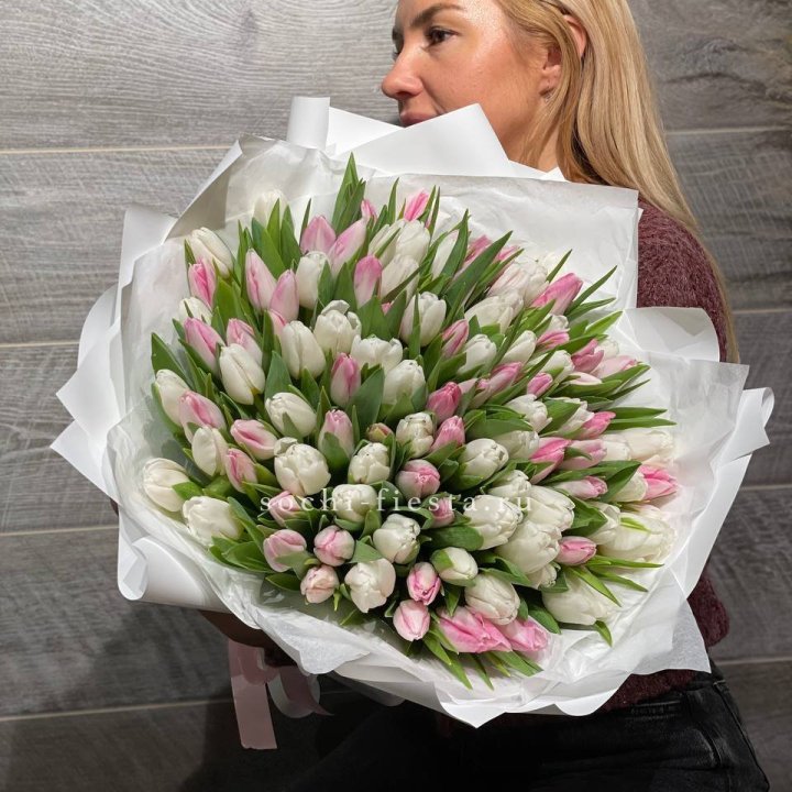 101 тюльпан нежный микс в Нижнем Новгороде