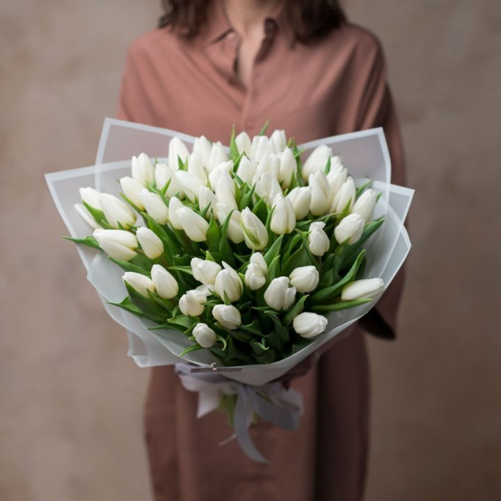 51 белый тюльпан в Нижнем Новгороде